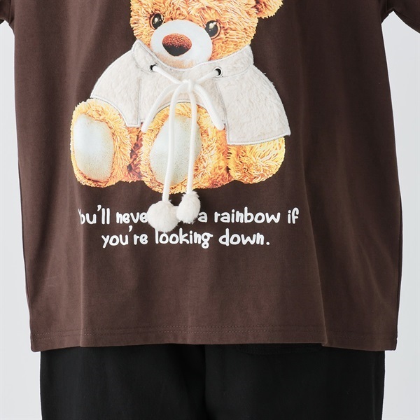 くまぽんぽん付7分袖T レディス Doublefocus (ダブルフォーカス