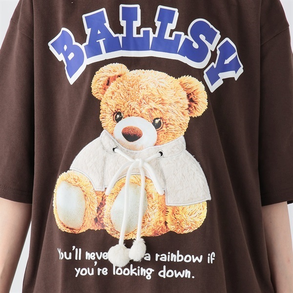 くまぽんぽん付7分袖T レディス Doublefocus (ダブルフォーカス