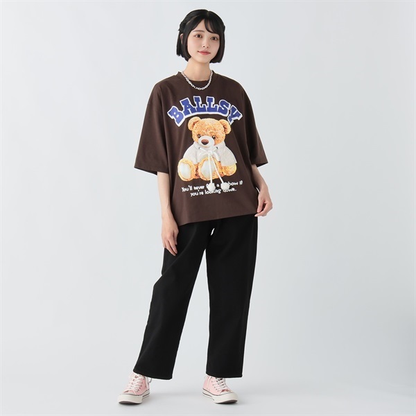 くまぽんぽん付7分袖T レディス Doublefocus (ダブルフォーカス