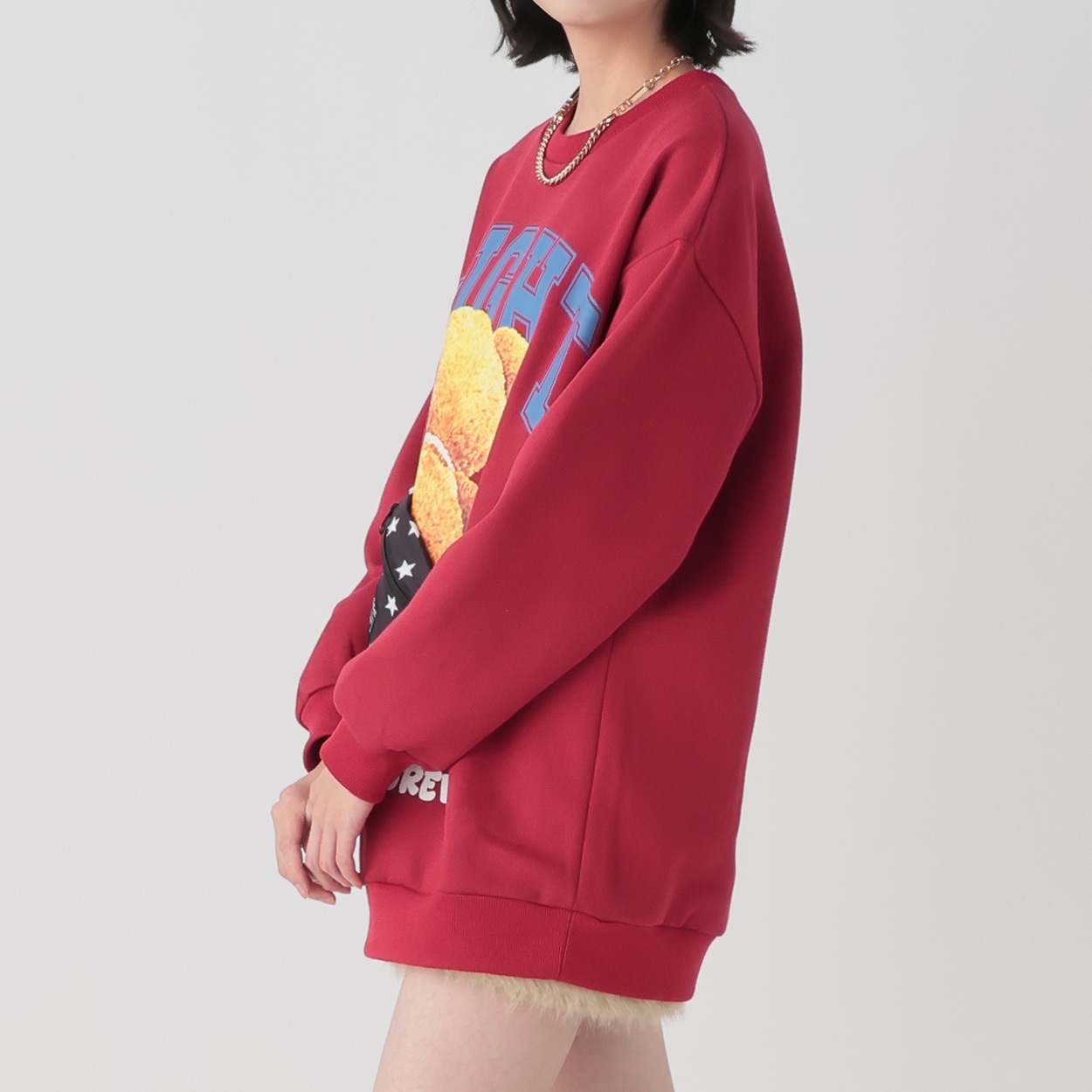 裏起毛クマBAG付プルオーバー レディス Doublefocus(ダブルフォーカス