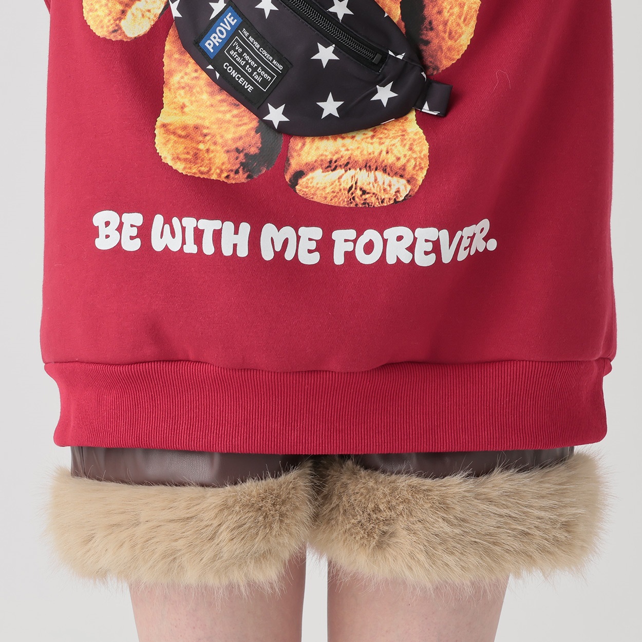 裏起毛クマBAG付プルオーバー レディス Doublefocus(ダブルフォーカス