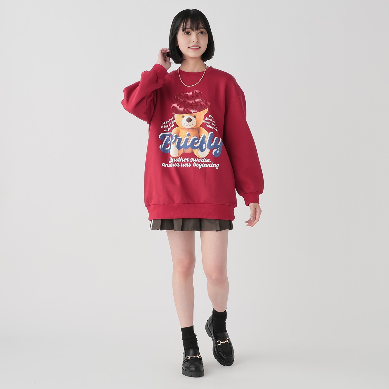 裏起毛クマラインストーンプルオーバー レディス Doublefocus(ダブル