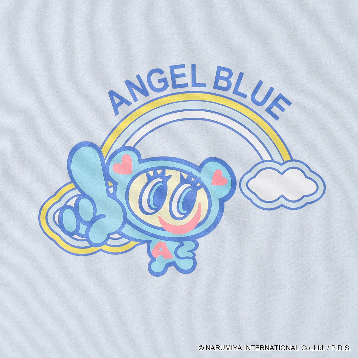 エンジェルブルー長袖プリントTシャツ レディス Doublefocus(ダブル