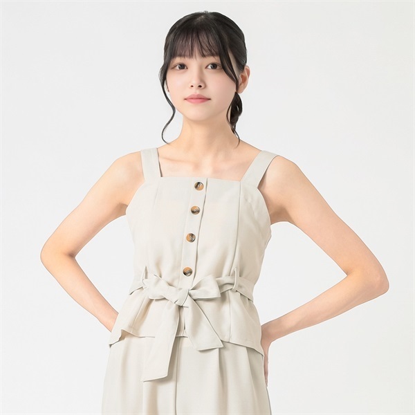新品タグ付き♡AURALEE ベージュ ビスチェ サイズ00 麻調合繊ビスチェセットアップ レディス Doublefocus(ダブルフォーカス