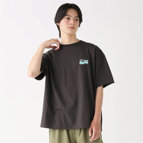 ALO YOGA ダブルカラー ルーズフィット Tシャツ ブラックS TCホットドッグさがらTシャツ Doublefocus (ダブルフォーカス