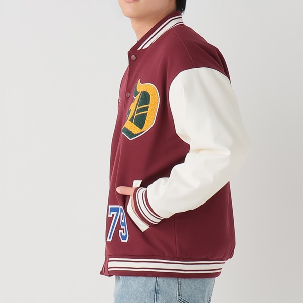 袖PUワッペン付きスタジャン メンズ Doublefocus(ダブルフォーカス