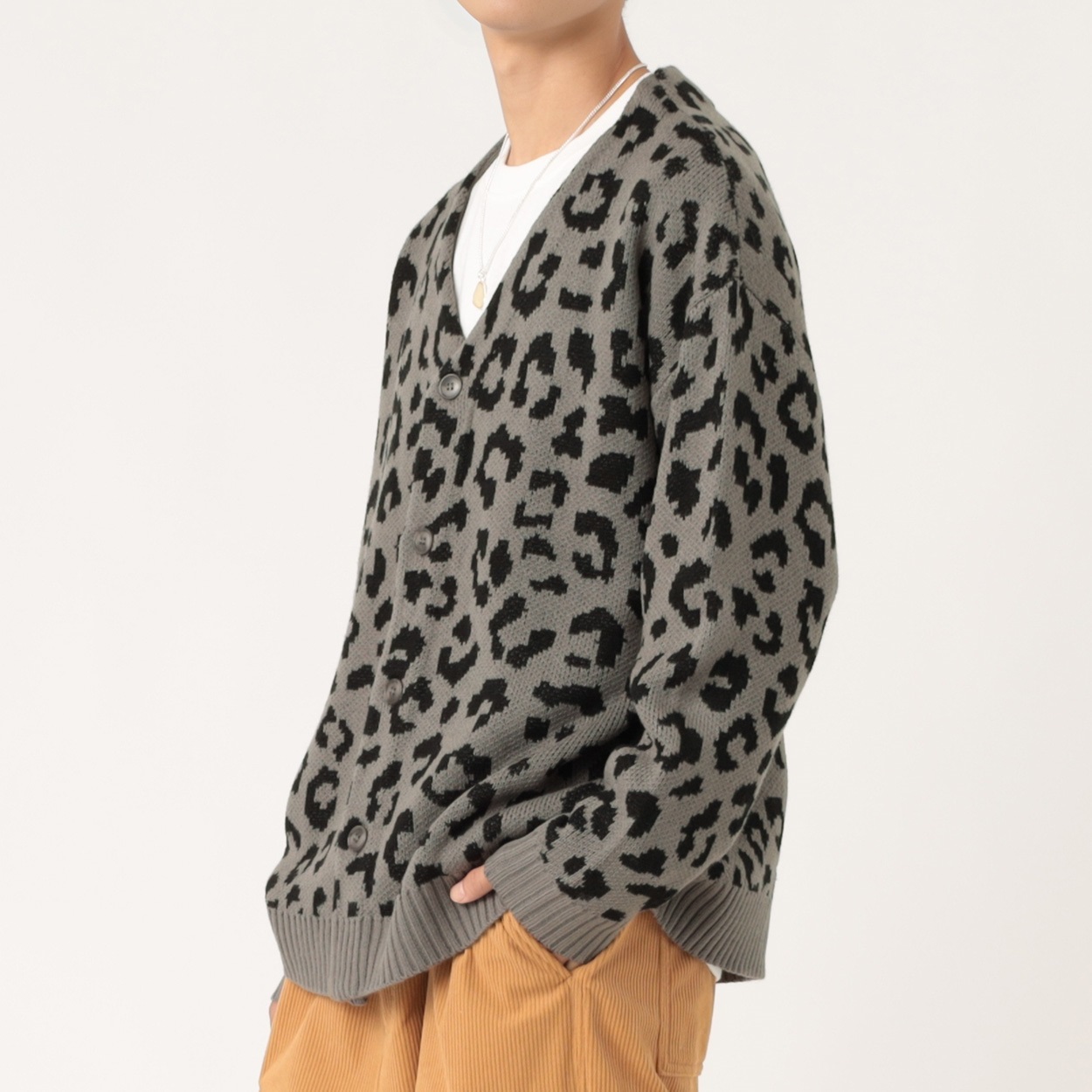 ACレオパードカーディガン メンズ Doublefocus (ダブルフォーカス