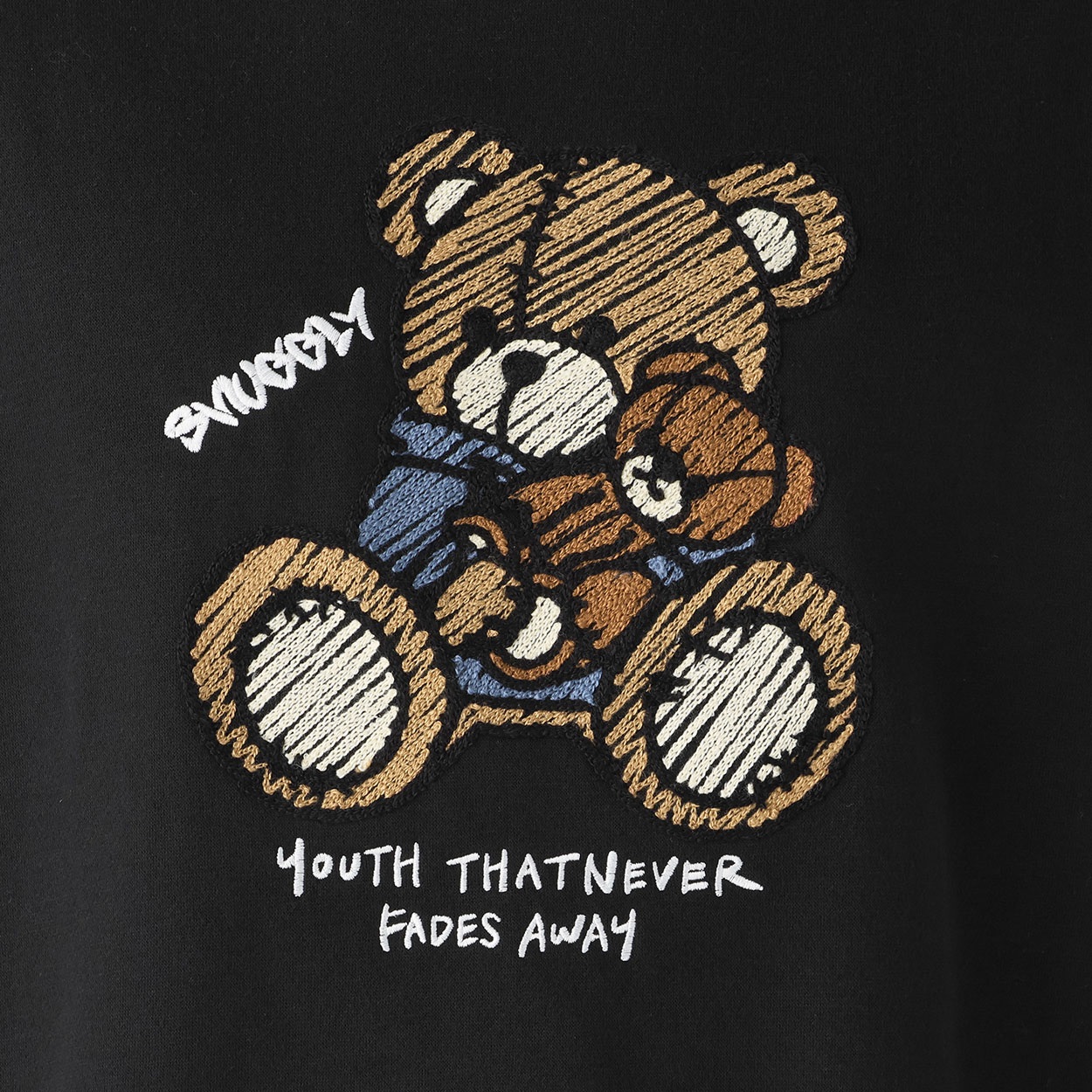 裏起毛クマチェーン刺繍プルオーバー メンズ Doublefocus(ダブル