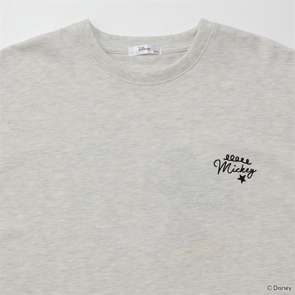 売約済イオンモールむさ村クラウンウッドテーブル&amp;らら横ミッキーMブラックTシャツ Mickey＆friends/MICKEY/ミッキー後ろ半袖Tシャツ メンズ Doublefocus