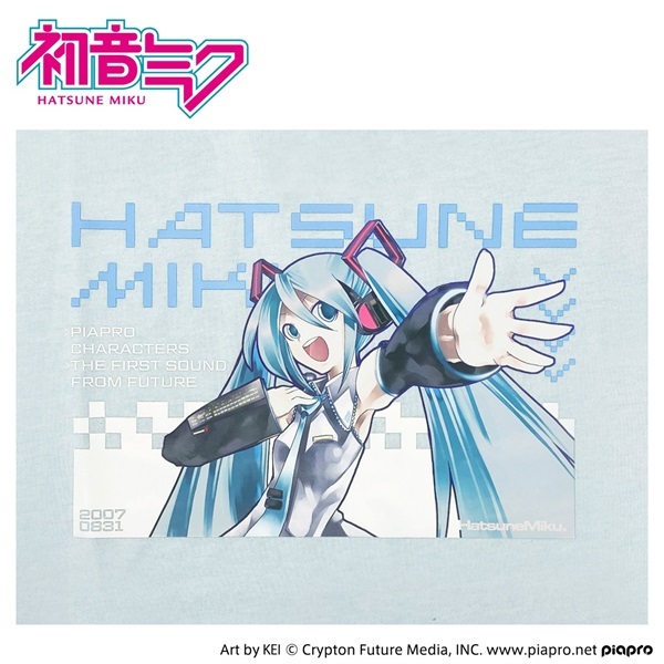 初音ミク」フロントプリントTシャツ Doublefocus(ダブルフォーカス