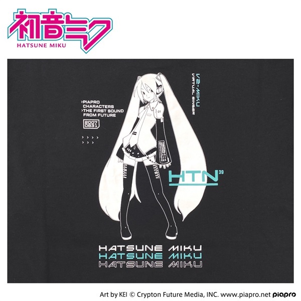 初音ミク」プリントTシャツ 〈胸元刺しゅう入り〉 Doublefocus(ダブル