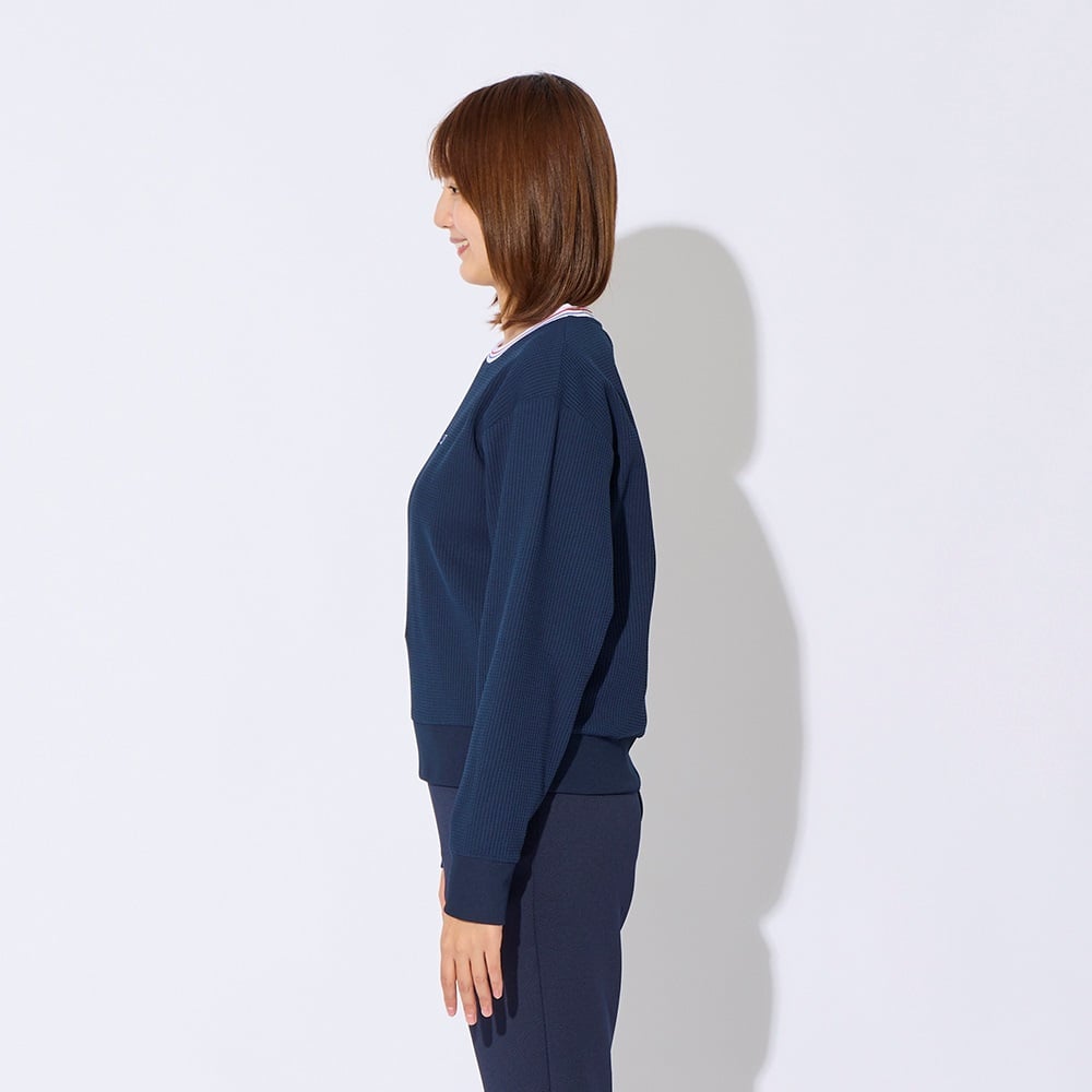 ella_selectshopスカラップ長袖プルオーバー 黒 レディース