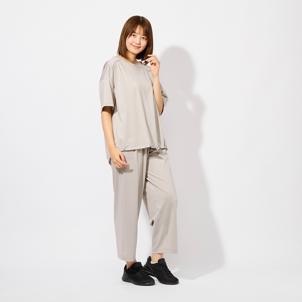 ワイドパンツ 吸汗速乾加工、UV対策、ストレッチ、接触冷感