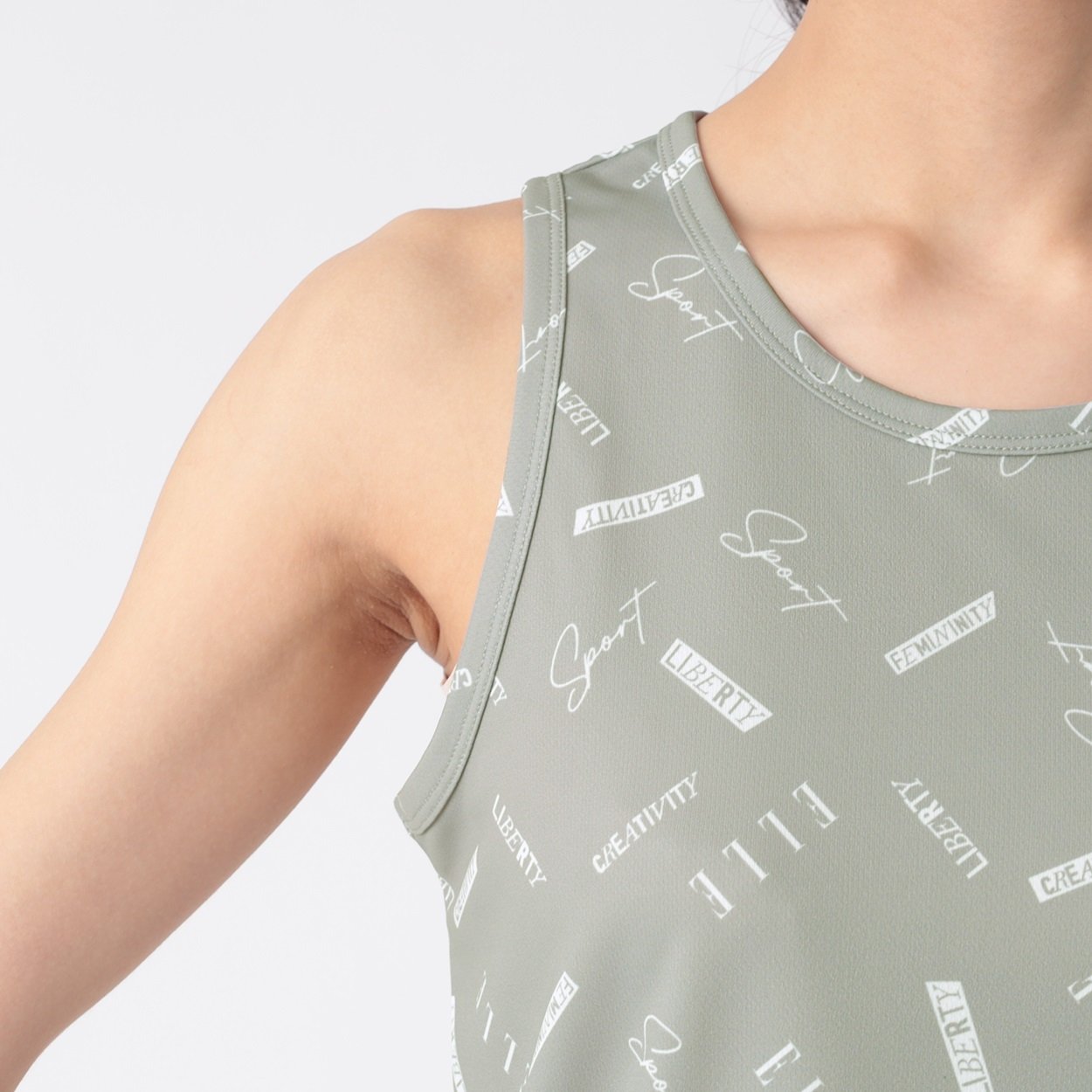 ELLE SPORT(エルスポーツ) 総柄タンクトップTシャツアンサンブル