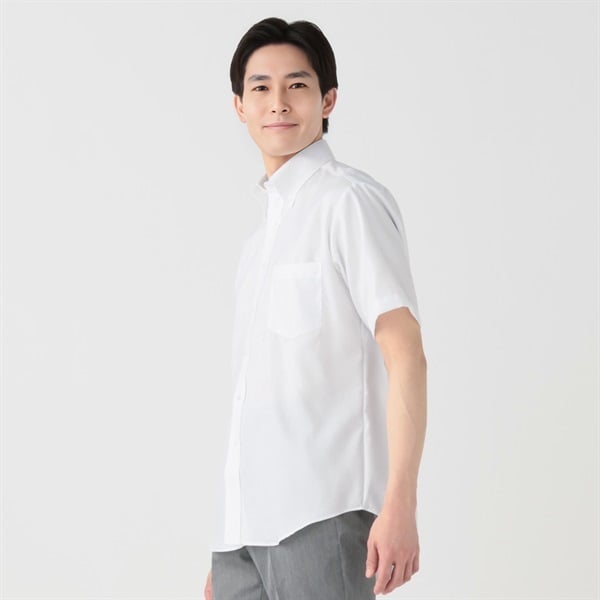Tern 半袖形態安定綿100%白ドレスシャツ メンズ | イオンスタイル