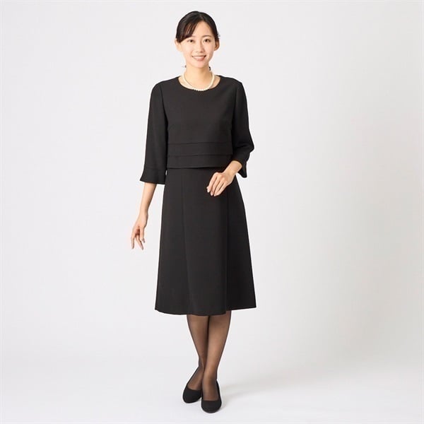 今週終了～アナスイのブラックフォーマル　礼服　入学式　東京イギン　収納袋付き かろやかな動きのあるワンピース アナ スイ セレモニー