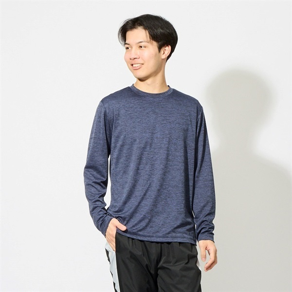 【関税込】 カットアウト Tシャツ - グレー トップバリュ(TOPVALU)ドライ杢調長袖Tシャツ 遮熱 吸汗速乾