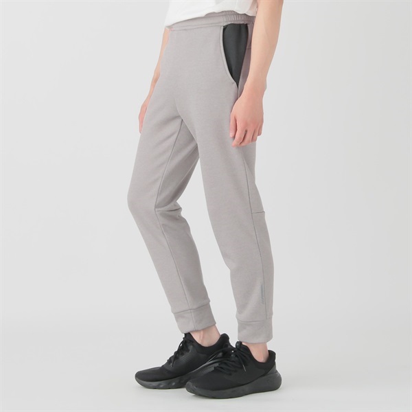 軽量裏起毛スウェットジョガーパンツ ストレッチ素材 左裾に再起反射