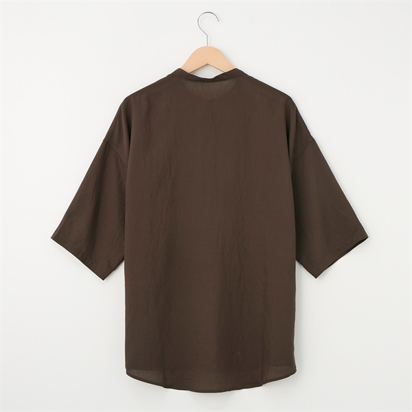 メンズ ボイル バンドカラーかぶりシャツ Labo Spec(ラボスペック