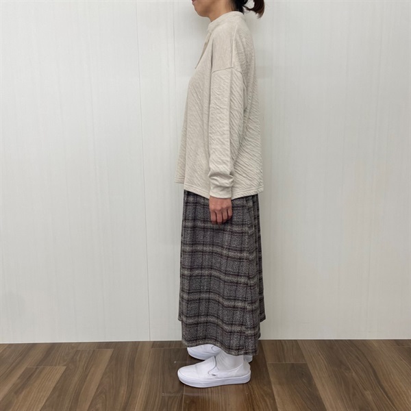 レディス 綿麻チェック Aラインタックスカート Labo Spec(ラボスペック