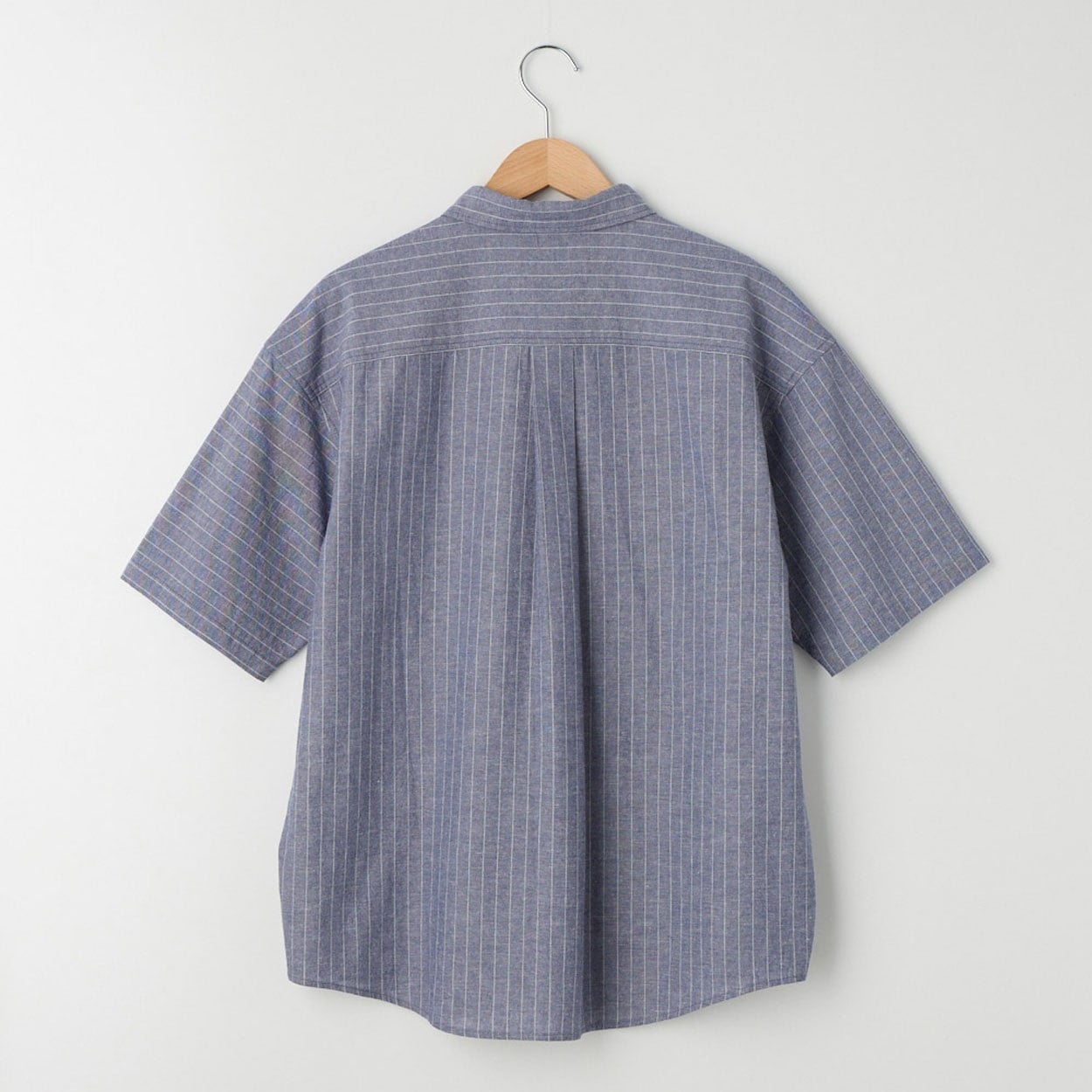 メンズ シャンブレーストライプ 切替半袖シャツ Labo Spec(ラボ