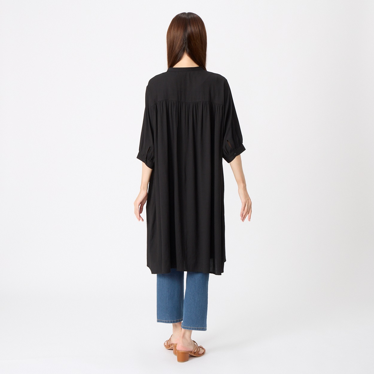 胸タック切替前開きワンピース レディス JEUNEMAMAN