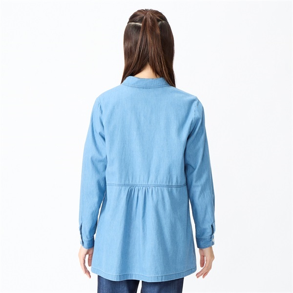 74丈ライトデニムシャツチュニック レディス JEUNE MAMAN