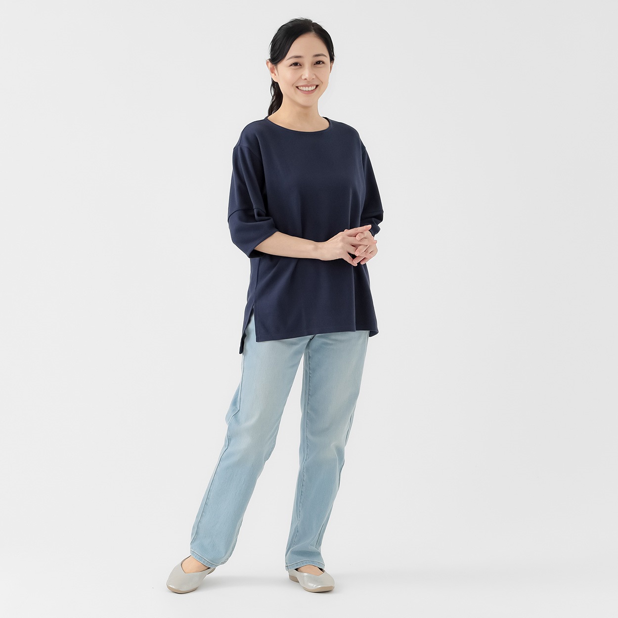 大人のランタン切替スリーブTシャツ レディス JEUNE MAMAN