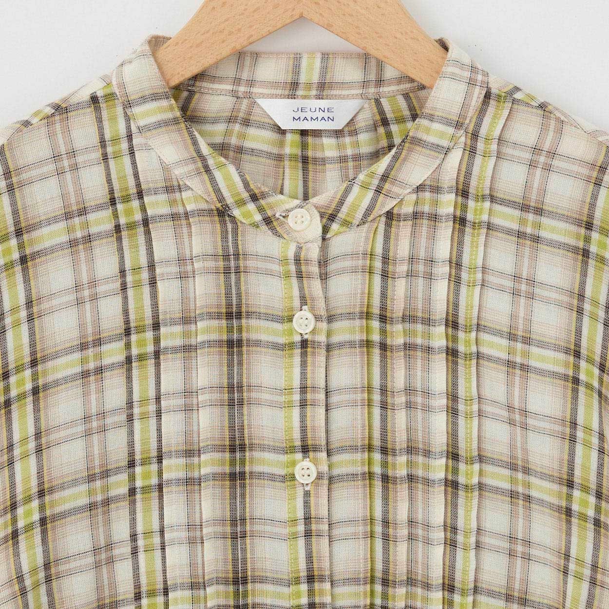 72丈ダブルガーゼバンドカラーシャツ レディス JEUNE MAMAN