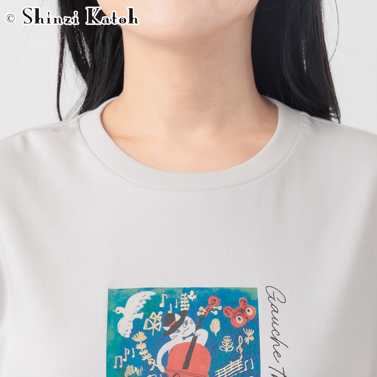 シンジ・カトウ セロ弾きのゴーシュプリントTシャツ レディス JEUNE