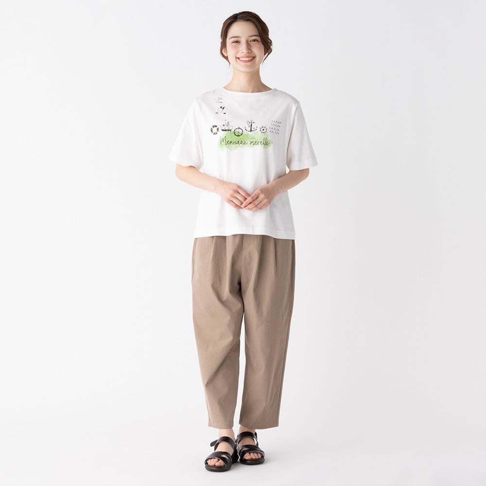 ポイント20倍対象商品】オーガニック綿糸 マリンプリントTシャツ