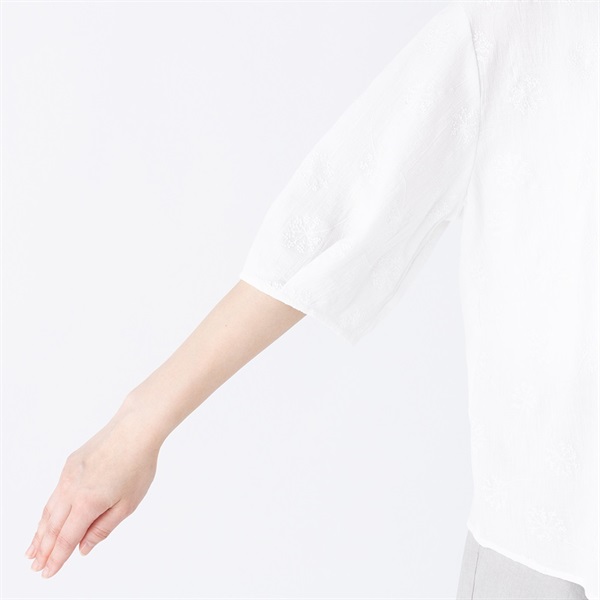 EXPAND リサイクル綿入前後2WAY総刺繍ブラウス レディス SELF+