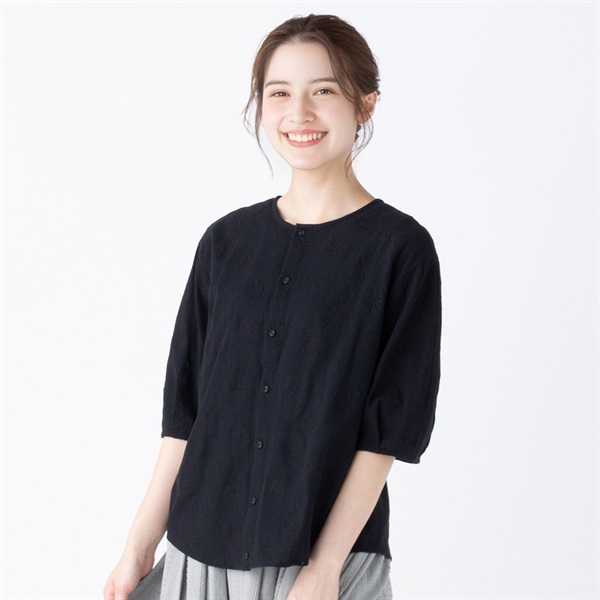 EXPAND リサイクル綿入前後2WAY総刺繍ブラウス レディス SELF+
