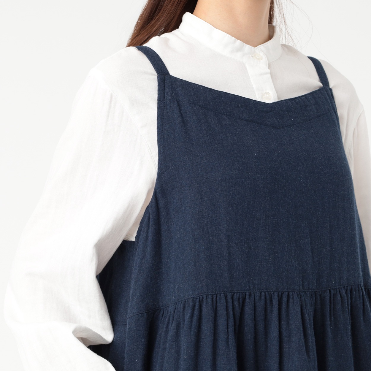 オーガニック綿糸 ギャザーキャミワンピース レディス SELF+