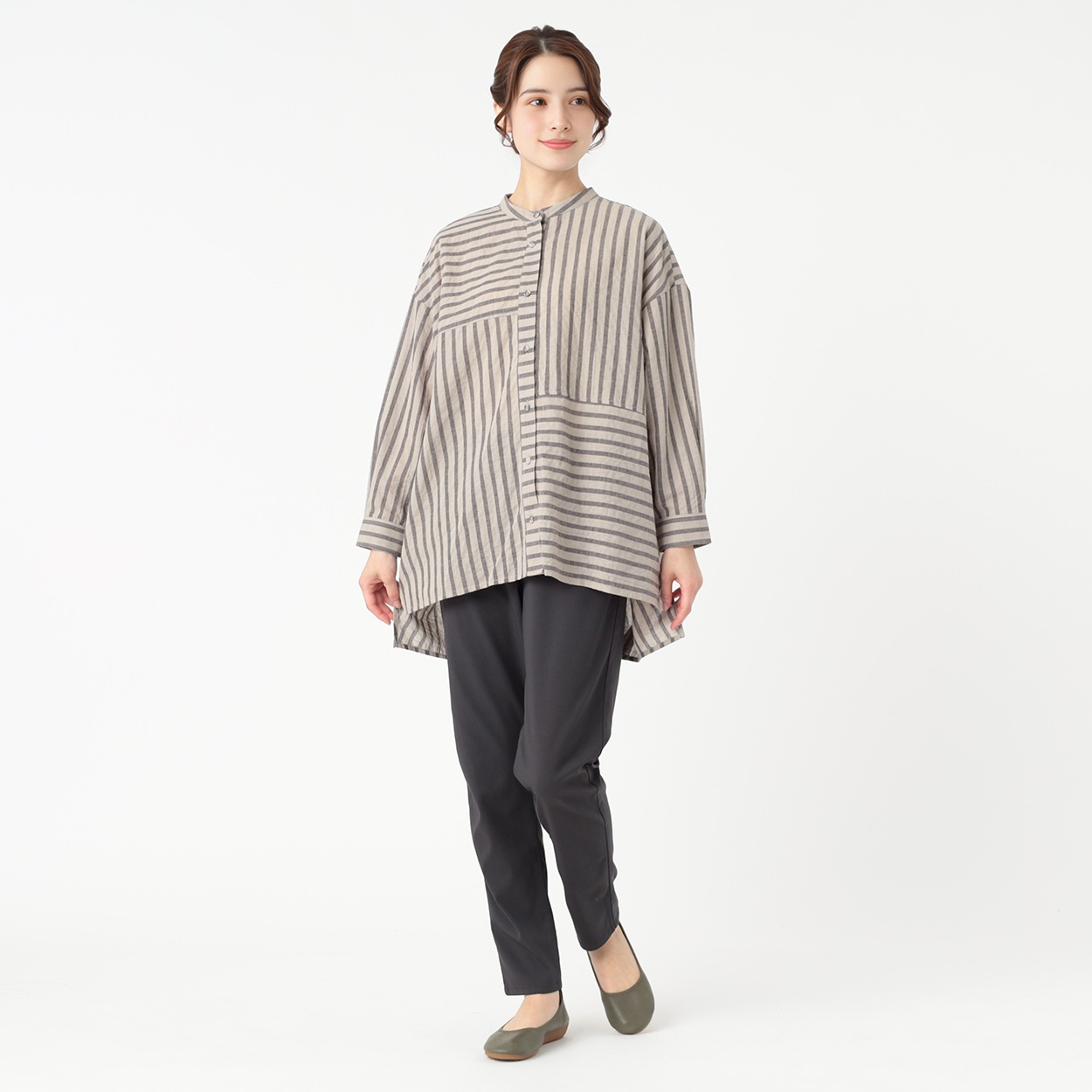 EXPAND ストライプ切り替えチュニック レディス SELF+SERVICE
