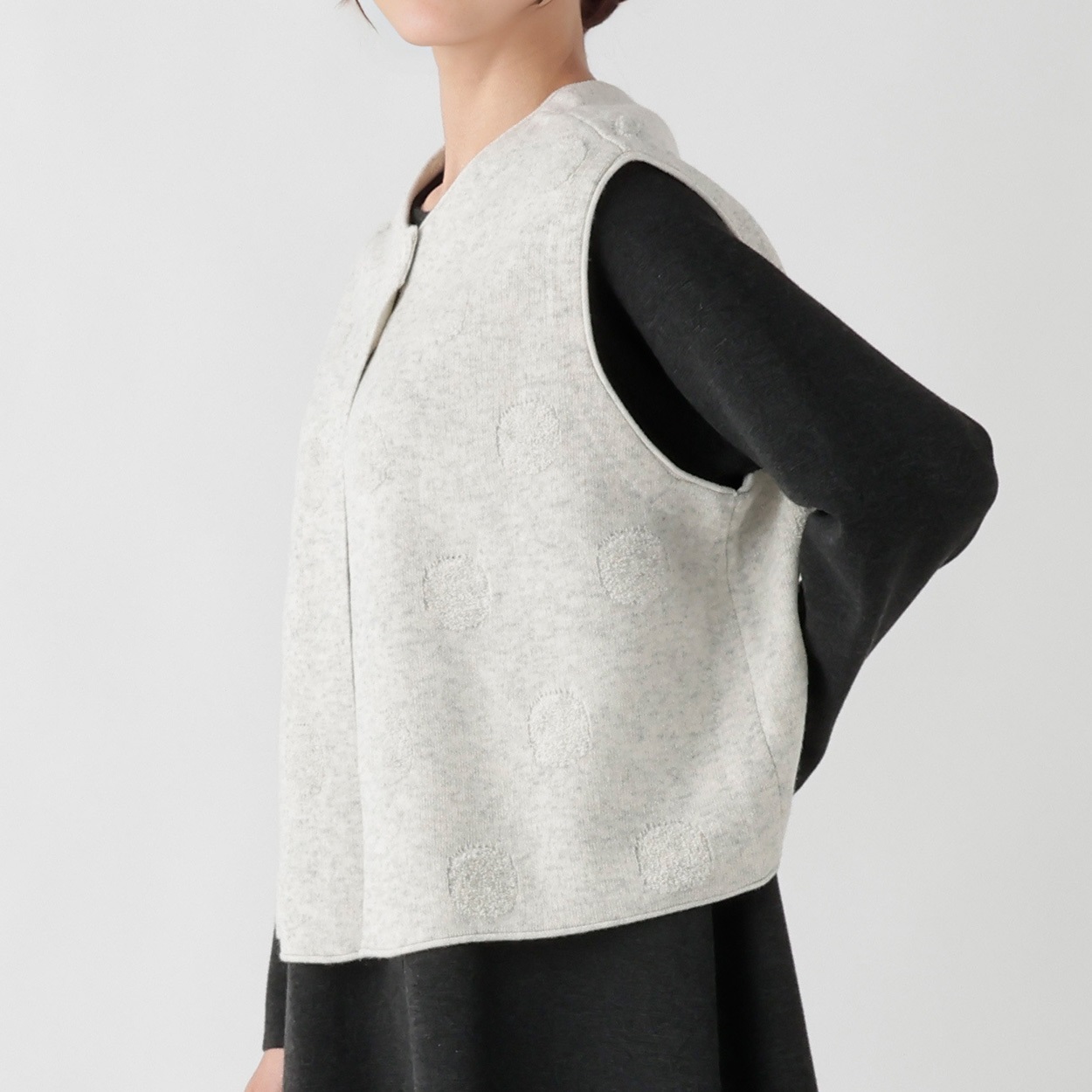 EXPAND ラムウール混ドット柄2wayベスト レディス SELF+SERVICE