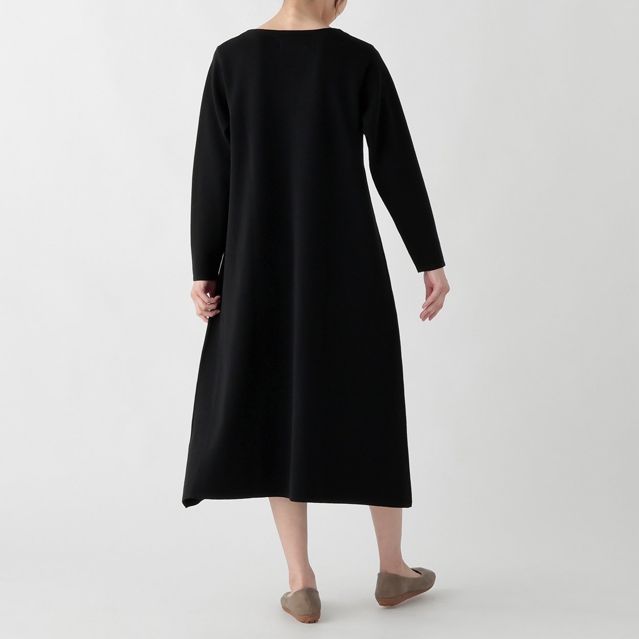 即完売 &ellecy てふワンピース EXPAND ミラノリブ編みAラインワンピース レディス SELF+SERVICE