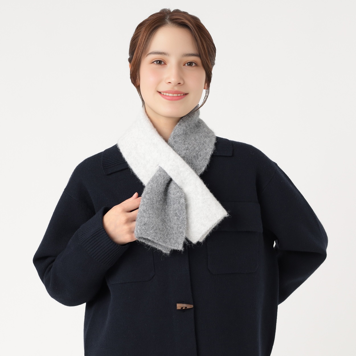 バイカラーミニマフラー レディス SELF+SERVICE(セルフ＋サービス