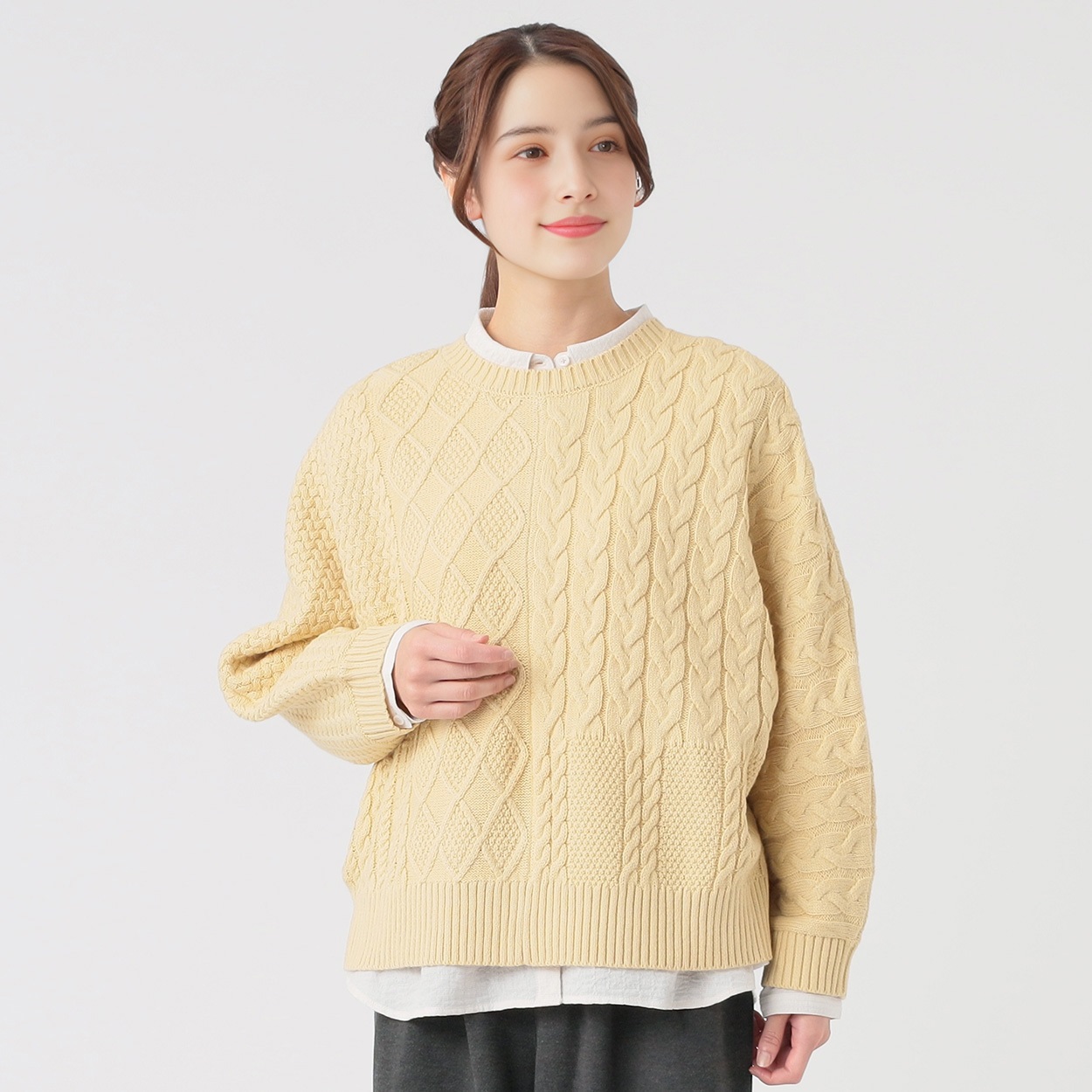 パッチワーク2WAYニットカーデ レディス SELF+SERVICE(セルフ＋