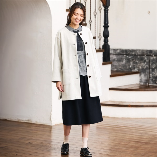 カットメルトンノーカラーコート レディス SELF+SERVICE(セルフ＋