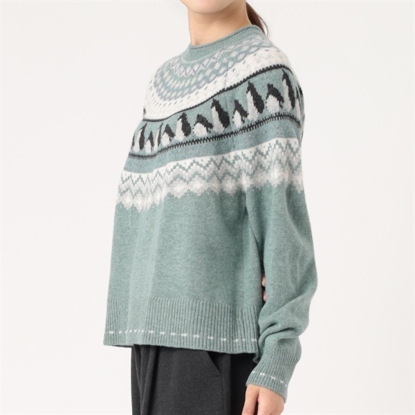 EC先行発売】ラムウール混アニマルジャカードニット パンダ柄 レディス