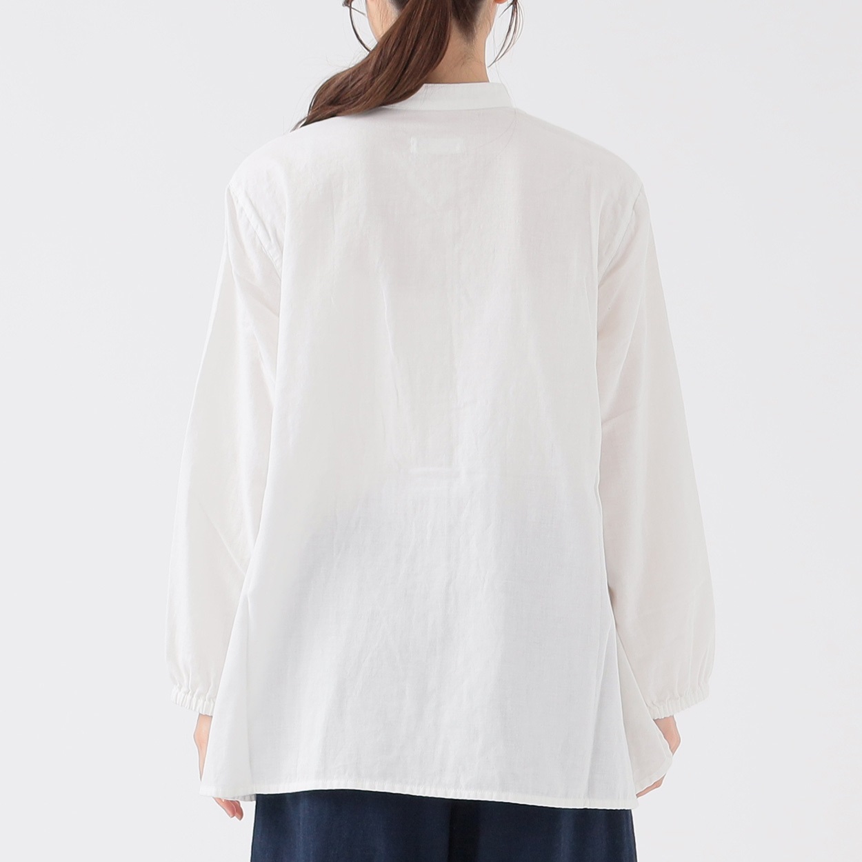 オーガニック綿糸 ダブルガーゼスタンドシャツ レディス SELF+SERVICE