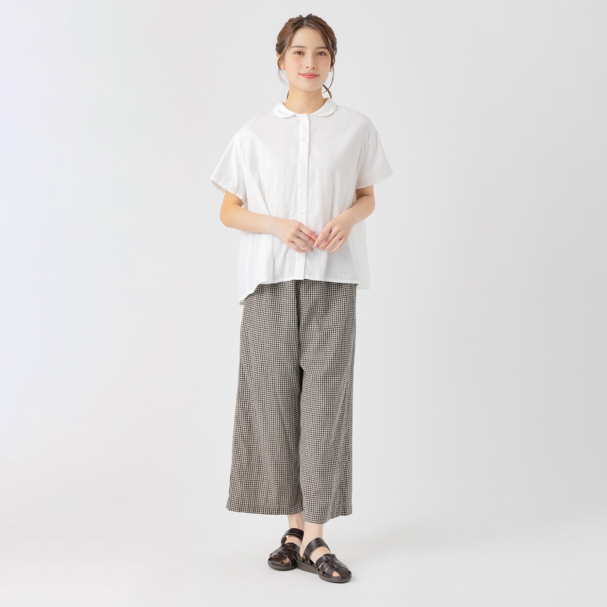 オーガニック綿糸 ダブルガーゼワイドパンツ レディス SELF+SERVICE