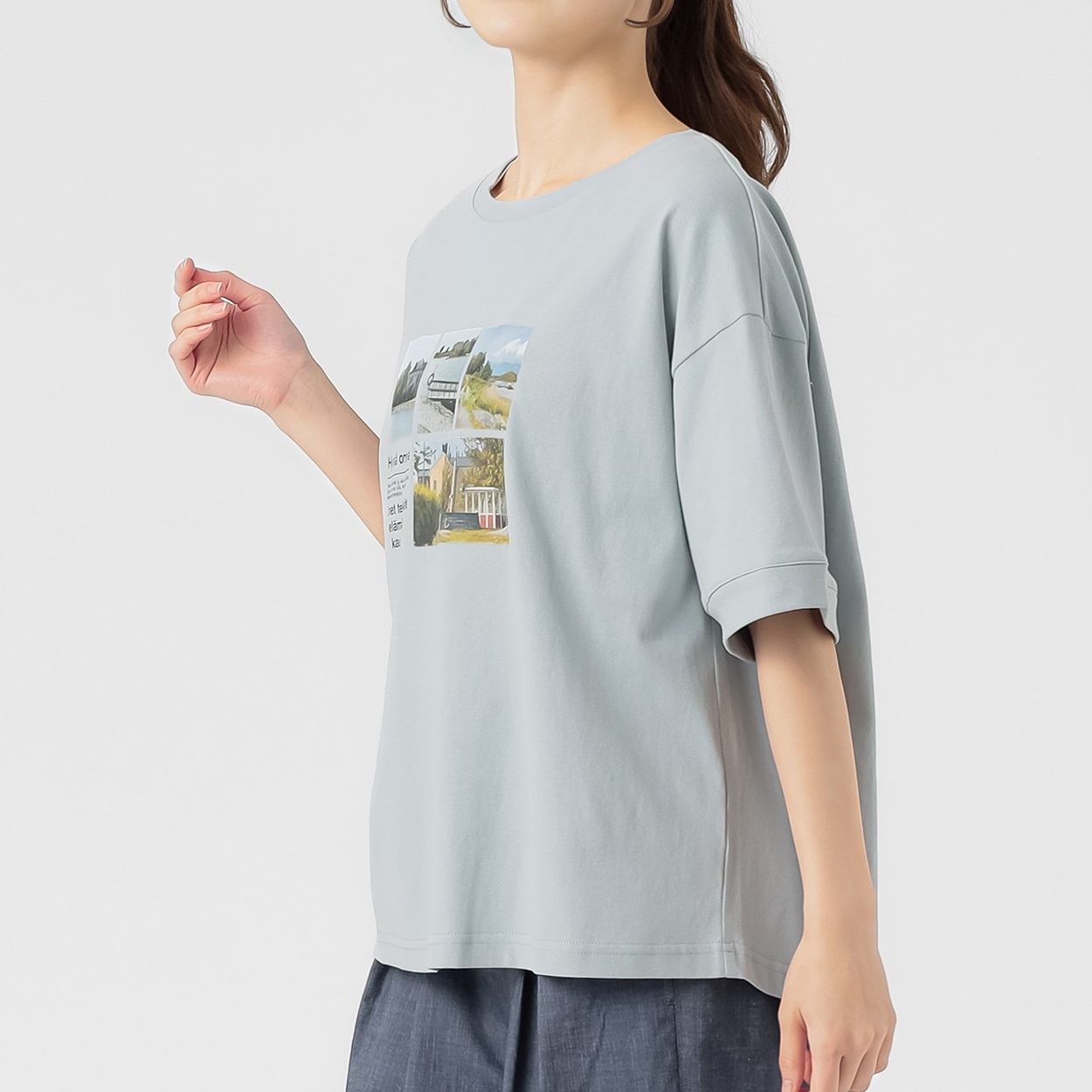 MUDAZERO フォトプリントTシャツ（タック入り） レディス SELF+SERVICE