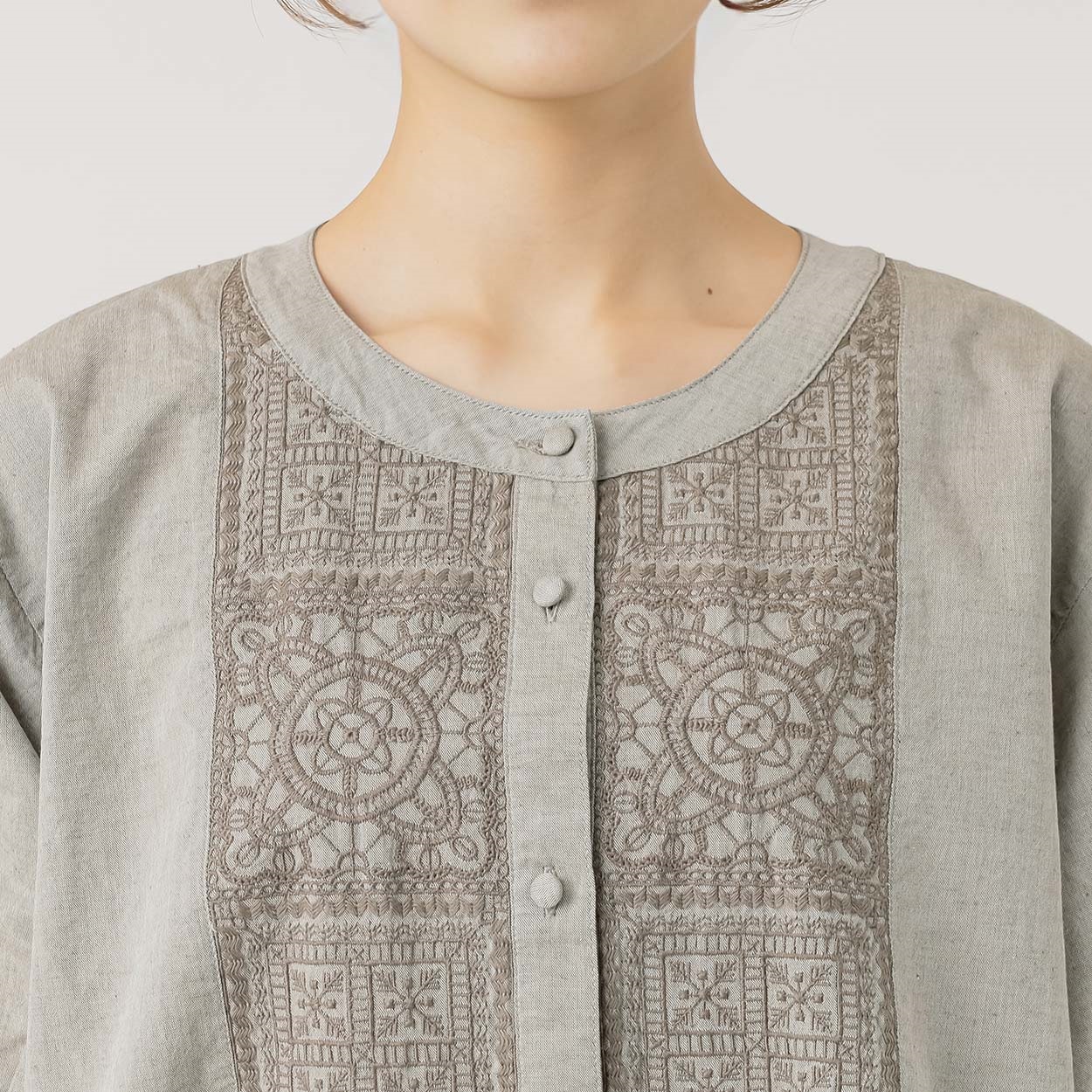 EXPAND オーガニック綿入四角刺繍ワンピース レディス SELF+SERVICE