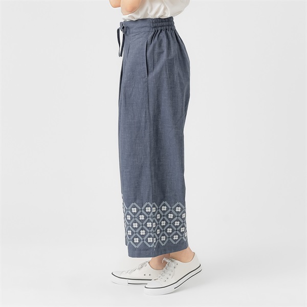kippis裾刺繍パンツ オーガニック綿入 レディス SELF+SERVICE(セルフ＋