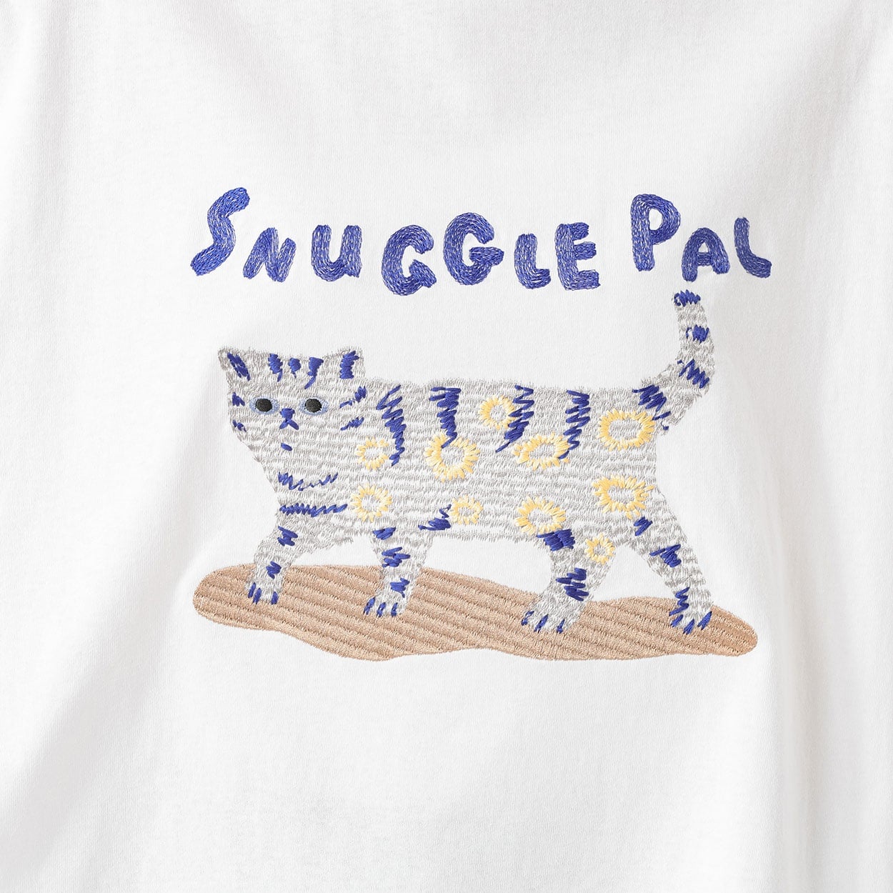 t*o様 【希少】40s〜50s 猫目ボタン半袖スウェット カレッジ 極美品 B オーガニック綿入 猫刺繍 半袖T レディス SELF+SERVICE(セルフ＋