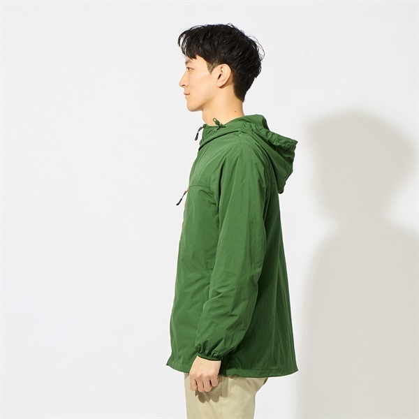 ナイロンウインドシェルパーカー 撥水 UV対策 ポケッタブル メンズ