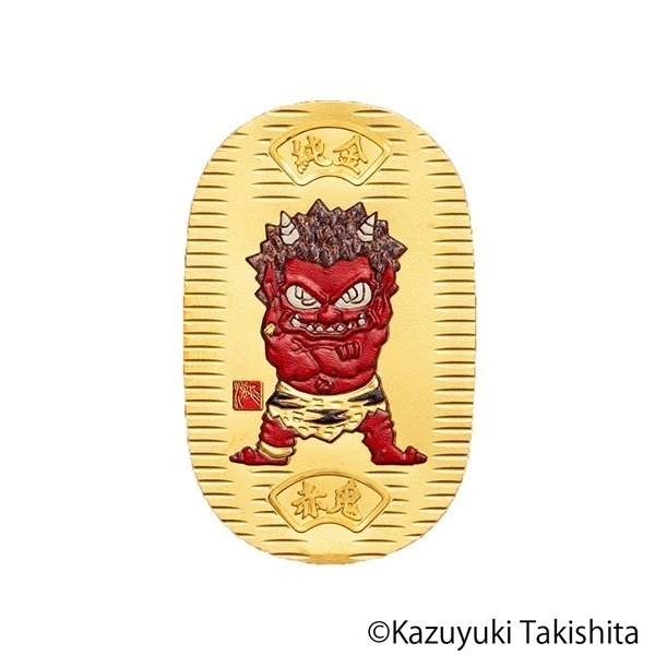 鬼小判 日本画家 瀧下和之監修 純金 赤鬼 青鬼 緑鬼 3枚セット 合計30g