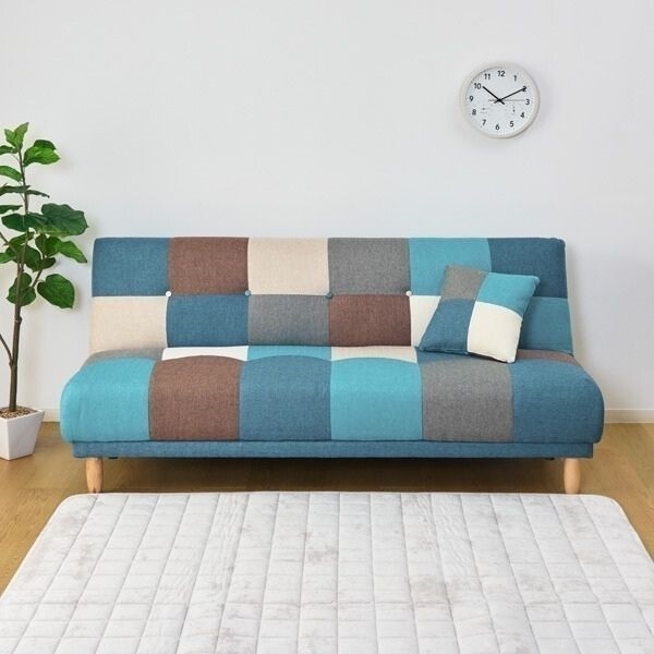 3人掛け パッチワーク リクライニングソファベッド | イオンスタイル